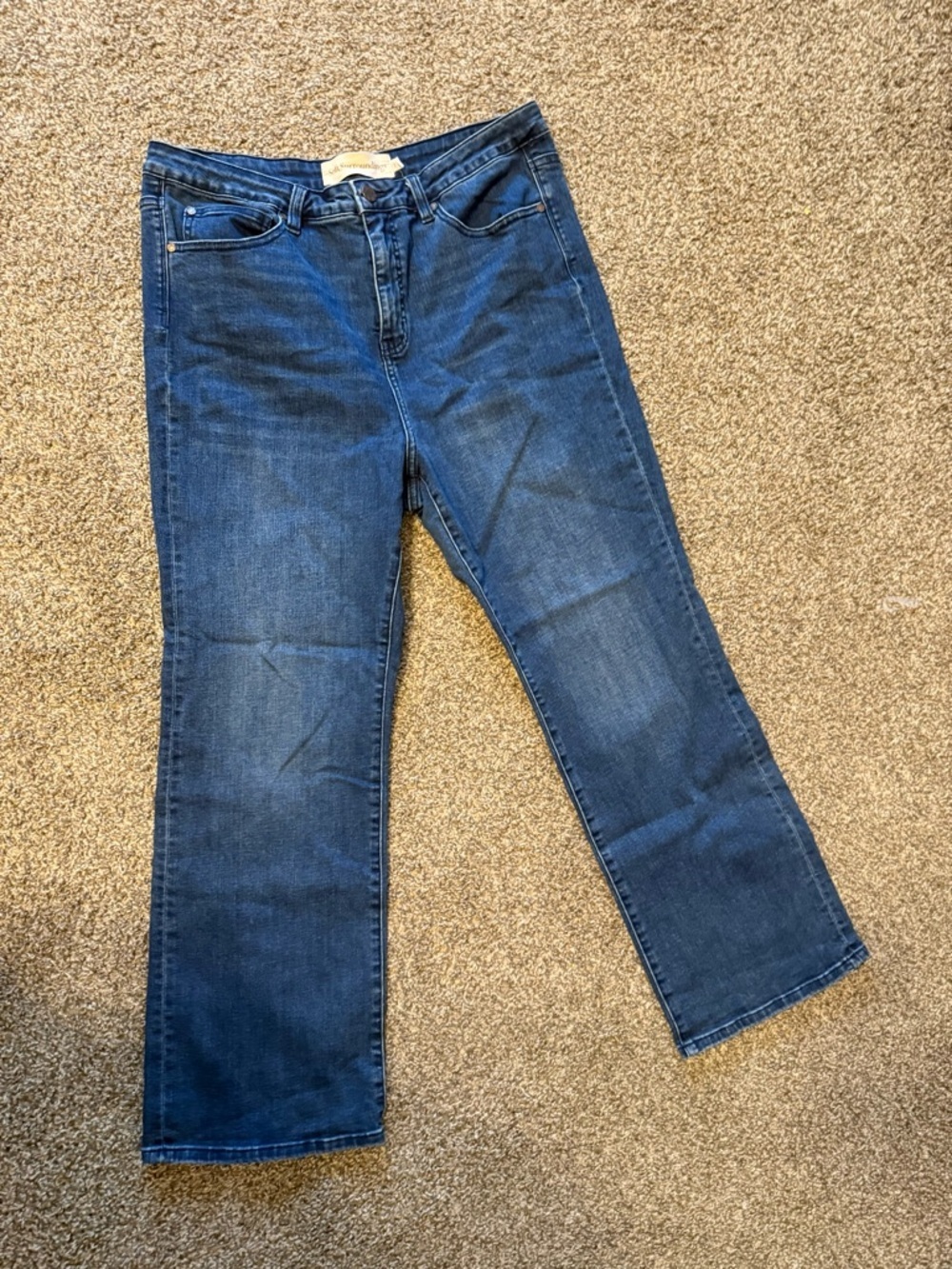 Soft Surroundings Women's Dark Blue Straight-Leg Jeans